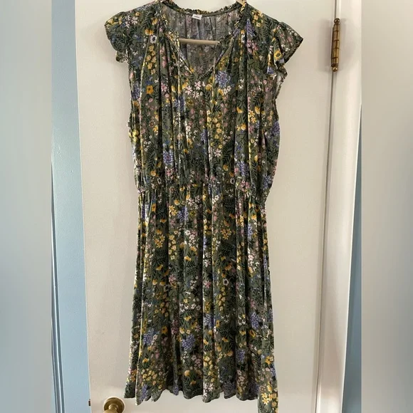 Sage green and floral dress from Old Navy